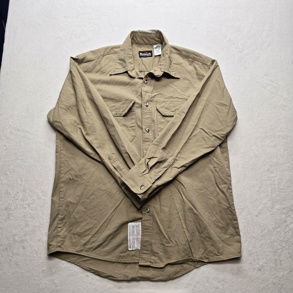 Bulwark FR Work Shirt Flame Resistant Utility Khaki Industrial L-RG